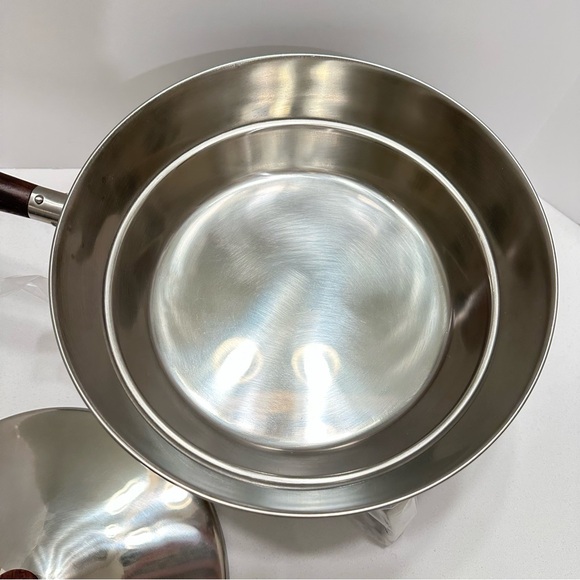 Vintage 1970s Walnut Wood Handle Northland Oneida Chafing Dish 18/8 Stainless - Picture 8 of 16